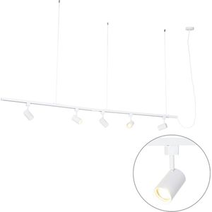 QAZQA jeana - Moderne Hanglamp - 5 lichts - L 193 cm - Wit - Woonkamer | Slaapkamer | Keuken