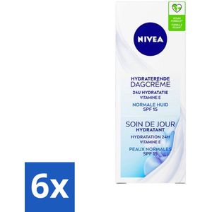 6 x NIVEA - Essentials Dagcrème - Hydraterende Gezichtscrème - Normale huid - SPF 15 - Met Vitamine E, Magnolia- & Lotusextract - 50 ml - NIVEA Dagcrème - Hydraterende Dagcrème - Dagcrème Normale Huid - SPF 15 - Vitamine E