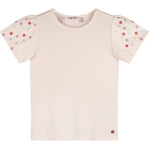 NONO - Kaby Structured Jersey top with embroidered sleeves - Vintage Denim - Maat 104