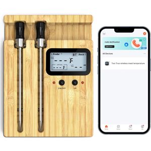 Lexium Vleesthermometer draadloos - Vleesthermometer bluetooth - Vleesthermometer digitaal - Digitale BBQ Thermometer Draadloos - Keukenthermometer