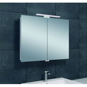 Saqu Essentials Spiegelkast - met LED verlichting - 80x60x14 cm - Spiegel Badkamerkast