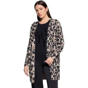 Betty Barclay - Cardigan - Bruin - Dierenprint - Lange Pasvorm