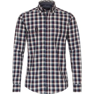 CASA MODA - Sport Casual Fit - Overhemd - Rood Geruit - Strijkvriendelijk