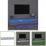 The Living Store TV-meubel - TV-meubel - 210 x 35 x 40 cm - Grijs Sonoma Eiken - RGB LED-verlichting