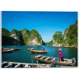Acrylglas  –Boot aan Steiger in Water-90x60 (Met ophangsysteem)