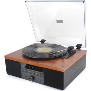 Bluetooth Vinyl Platenspeler met Stereo-Luidsprekers en CD-Speler - 33/45/78 RPM