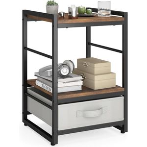 Platenspeler Meubel - LP-kast - Platenspelerkast - Draaitafelstandaard - Platenspelerstandaard - Vintage Displayplank - Rustiek Bruin