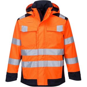 Portwest - Modaflame Rain - Regenjack - Oranje/Marine - Multinormen - Arc