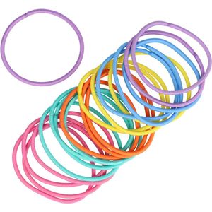 Haarsoires Haarelastieken basic - Dun zonder metaal – Felle kleuren - Set van 20 - Eenvoudige Haar Elastieken voor Dagelijks Gebruik