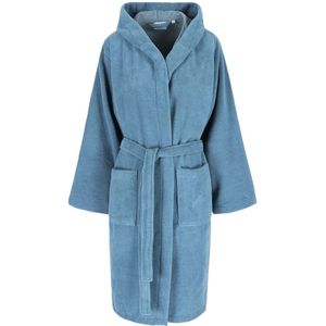 Casilin - Badjas Teddy voor Dames en Heren - Maat S - Voor Volwassen - Met capuchon - Badstof, Fleece, Katoen - Absorberend - Wasmachinebestendig - Jeans Blauw