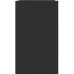 vidaXL - Wandkast - 75x35x60 - cm - bewerkt - hout - zwart