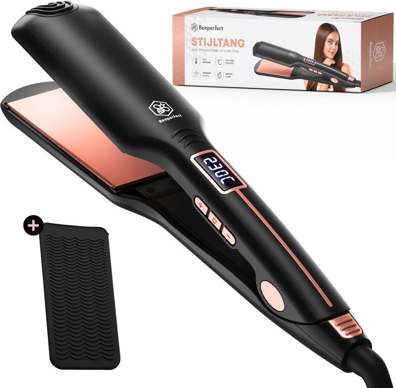 Beeperfect® Stijltang - Hair Straightener - Krultang - Stijlen en Krullen - Stijltangen - Keramisch - Snel Opgewarmd - 100℃/230℃ - Incl. Hittebestendige Mat