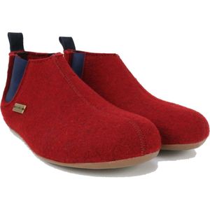 Haflinger Hygge Chelsea Boots Pantoffel Robijn Rood - Maat 38 - 100% wolvilt - S34