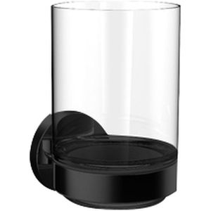 Emco Round, Glashouder, Drinkglas Helder Kristalglas, Zwart