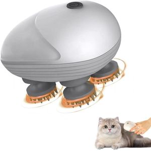 Elektrisch hoofdmassage-apparaat, draagbaar hoofdmassage-apparaat, ontspannend hoofdmassage-apparaat met 4 knedende massagekoppen, IPX7-waterdicht, volledige lichaamsmassage, geschikt voor huisdieren.