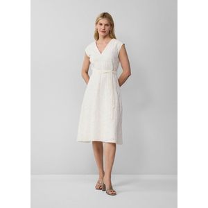 s.Oliver - Midi-jurk - Katoen - Geborduurde Details - V-hals