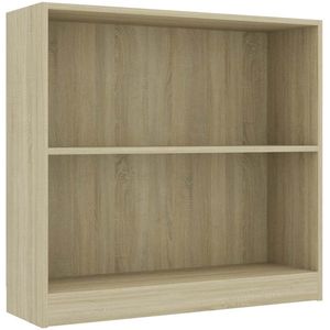 vidaXL Boekenkast - Sonoma Eiken - 80x24x75 cm Boekenkast - Houten Boekenkast - Spaanplaat Boekenkast - Sonoma Eiken Meubels - Compact Boekenkast