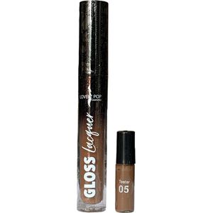 Lovely Pop Cosmetics - Ultra Glans Lipgloss - Tinted Gloss Ultra Shiny - Hydraterend - Bruin - Nummer 05 Closer - 1 Flesje met 3,5 ml.