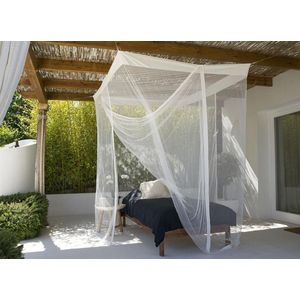 Klamboe 1-Persoons - Vierkant - Hoogwaardig polyester -  Katoenen randen - De Mawar by Bambulah® Luxe Klamboes