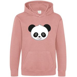 Pixeline Hoodie Panda Face roze 3-4 jaar - Pixeline - Trui - Stoer - Dier - Kinderkleding - Hoodie - Dierenprint - Animal - Kleding