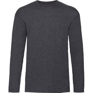 Fruit Of The Loom T-Shirt Lange Mouwen Kinderen / Kinder (2 stuks) (Donker Heather)