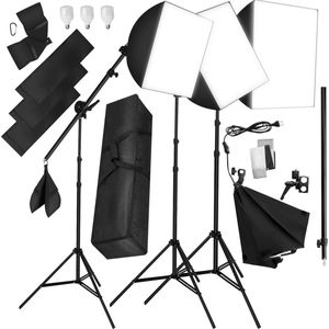 Studiolampen set - 3x Fotolamp Fotografie Softbox - 400894