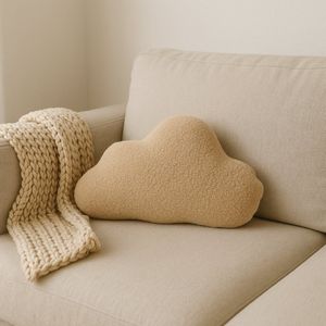 Soosie - Sierkussen Wolk – Kussentje - Teddy Bouclé – 37×58 cm – Beige