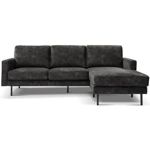 Hoekbank Cambridge 2,5-zits met Chaise Longue – Adore stof - Antraciet