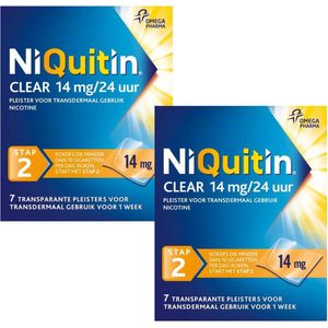 Niquitin Clear Nicotinepleisters 14mg Stap 2 - 2 x 7 stuks