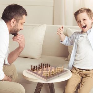 Equivera Schaakbord - Schaakbord met Stenen - Familiespel - Schaakset - Schaakbord - Kerstcadeau - Sinterklaas - Sinterklaas Cadeau - Cadeau Voor Vrouw - Cadeau Voor Man - Cadeau Voor Kind - Cadeau