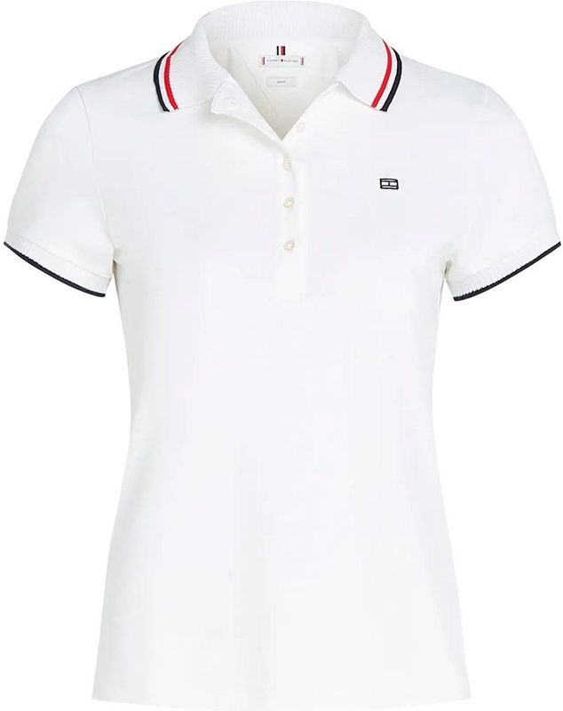 TOMMY HILFIGER - Shirt - Marine - Katoen - Polokraag - Kwartmouw