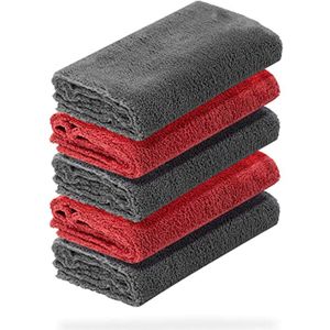 Set van 5 ultrazachte microvezeldoeken voor auto-onderhoud, 40 x 40 cm, pluisvrij en krassenvrij