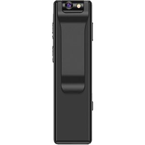 JeiibrZui Mini Bodycam - Clip-On Camera - 1080P Groothoeklens Met 130 Graden En Nachtzicht Tot 8 Meter - 1 Stuks - Voor Algemeen Gebruik Zwart