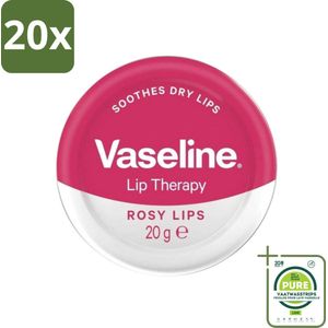 20 x Vaseline - Rosy Lips - Lip Therapy - Verzorgend - 20 g - Grootverpakking - Lippenbalsem - Lippenverzorging - Rozige Lippen - Droge Lippen - Lippen Bescherming