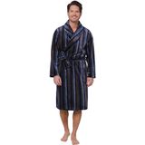 Pastunette - Adventure - Badjas - Blauw Gestreept - Fleece