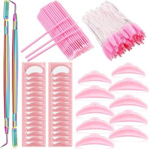 Lash Lift Tool - 232 Stuks | Siliconen Wimper Pads, Separator Tool met Kam, Micro Wattenstaafjes, Crystal Mascara, Oog Pads voor Wimperverlenging