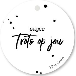 Tallies Cards - kadokaartjes  - bloemenkaartjes - Super trots op jou - Black&White - set van 5 kaarten - geslaagd - diploma - zwemdiploma - rijbewijs - 100% Duurzaam