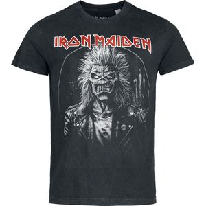 Iron Maiden Eddie Half Circle Heren T-shirt - antraciet - S