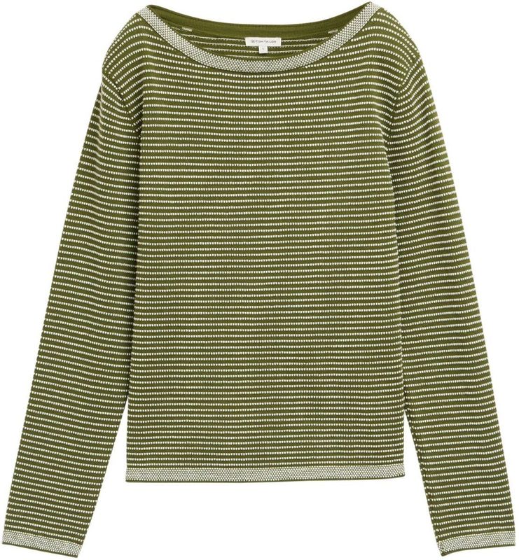 Tom Tailor - Dames Pull - Groen - Katoen