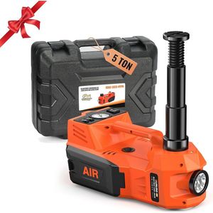 Elektrische Hydraulische Krik 12V - 5T met Opblaasbare Pomp en LED Lampen - Ideaal voor Auto's, SUV's en Vrachtwagens