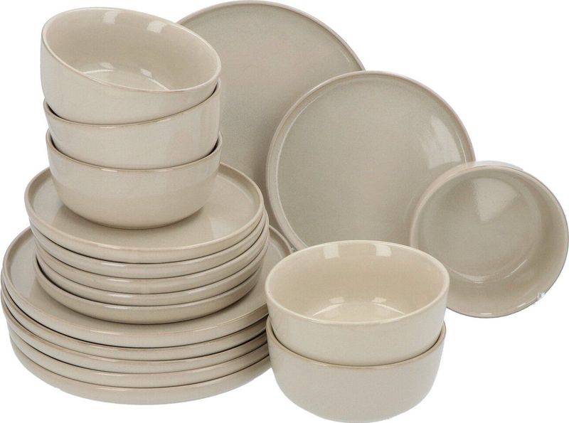 6 persoons 18-delig servies Terre Beige Geglazuurd Keramiek