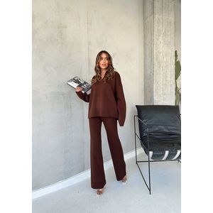 Loungesuit Ornella - Bruin - Gebreid Pak - One Size