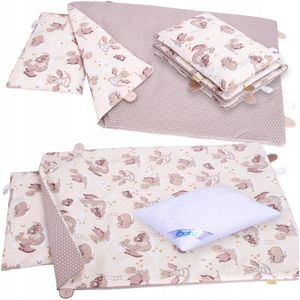 BOBO Kinderbeddengoed 100x160 cm, Dubbelzijdig, Met Vulling & Decoratieve Sluitingen