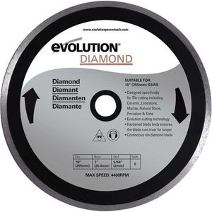 EVOLUTION - Evolution Rage diamant zaagblad 255 mm - 255 X 25.4 X 2.4 MM - DIAMOND