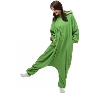 Leuke Groene Eenogige Monster Onesie - Maat S (145-155cm) - Pyjama - Jumpsuit - Kostuums - Pyjama's - Nachtkleding - Themafeest - Verkleedkleding - Carnavalskleding - Dames - Heren- Kinderen - Volwassenen