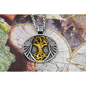 [Two Ravens] Levensboom Ketting - Yggdrasil Hanger - Viking Ketting - Viking Sieraden - Noorse Mythologie - Asatru - Spiritueel - Talisman - Tree of life