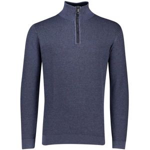 Casa Moda half zip trui lange mouw blauw katoen