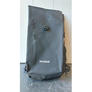 Traveler waterafstotend tarpaulin enkele fietstas rugzak - zwart - 21 liter