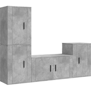 vidaXL-4-delige-Tv-meubelset-bewerkt-hout-betongrijs