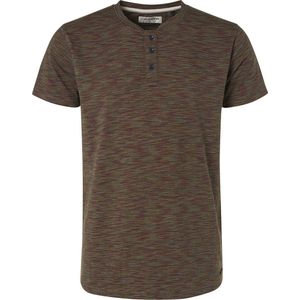 No Excess - cess T-Shirt Granddad Melange Multicolour - Heren - Maat XL - Modern-fit